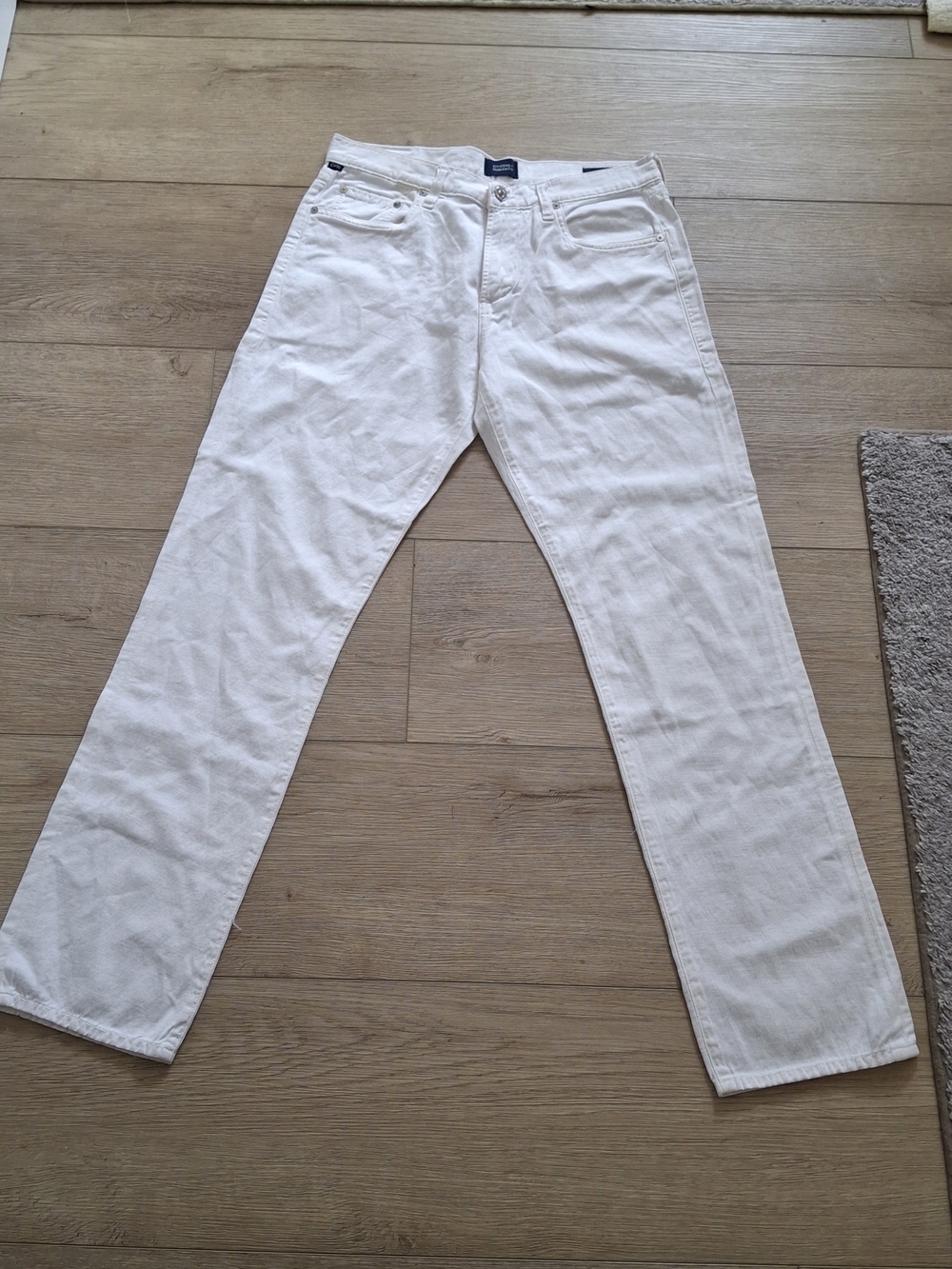 NWOT Men's Citizens of Humanity Elijah White Straight Leg Linen Jeans Size 30